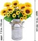 Summer Farmhouse Sunflowers – 13" Metal Milk Jug with Artificial Sunflower Bunches for Rustic Home & Kitchen Decor Floral Arrangements